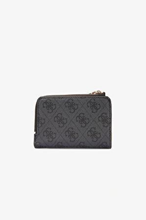 Guess Kadın Antrasit Bordo Laurel Fermuarlı Kartlık