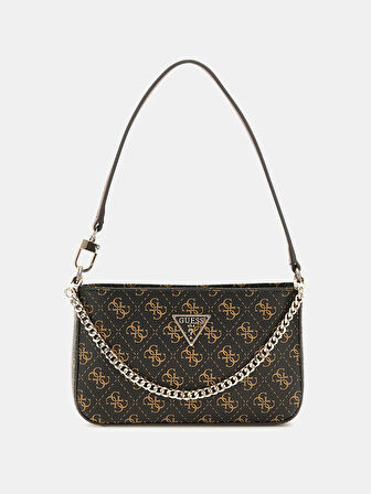 Guess Kadın Kahverengi Noelle Mini Üstten Fermuarlı Omuz Çan
