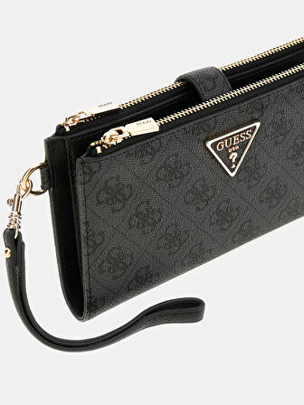 Guess Kadın Antrasit Bordo Laurel Çift Fermuarlı Organizer