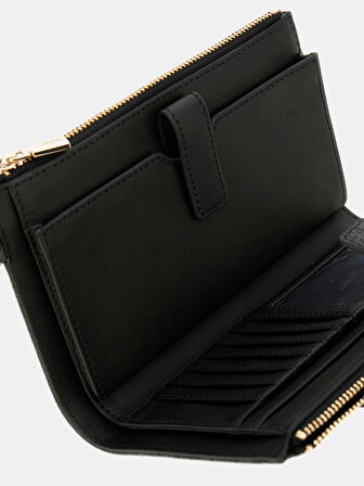 Guess Kadın Antrasit Bordo Laurel Çift Fermuarlı Organizer