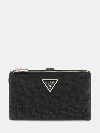 Guess Kadın Siyah Laurel Çift Fermuarlı Organizer