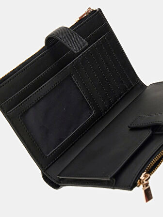 Guess Kadın Siyah Laurel Çift Fermuarlı Organizer