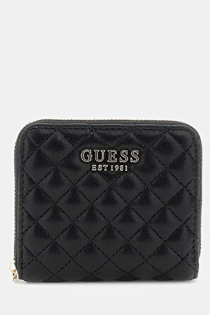 Guess Kadın Siyah Eco Rianee Kapitoneli Cüzdan