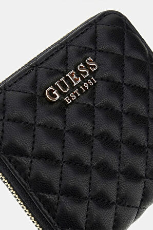 Guess Kadın Siyah Eco Rianee Kapitoneli Cüzdan
