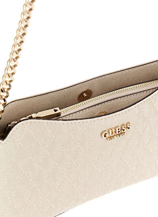 Guess Kadın  Bej  Betula Top Fermuarlı Omuz Çantası