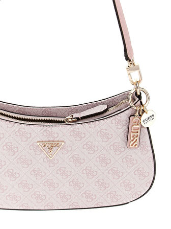 Guess Kadın Pembe Noelle Üstten Fermuarlı Omuz Çantas