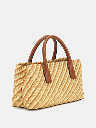 Guess Kadın Krem Simona Küçük Satchel Çanta