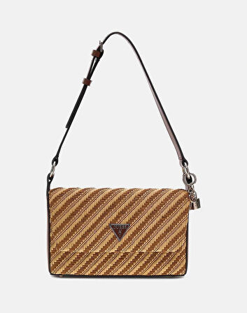 Guess Kadın Krem Simona Flap Omuz Çantası