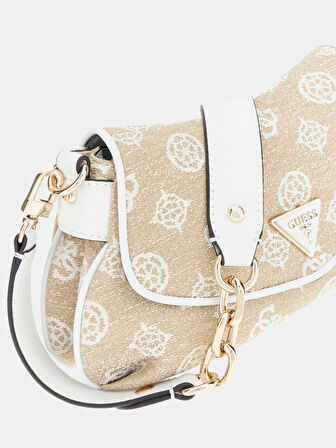 Guess Kadın Beyaz Beyza Flap Omuz Çantası