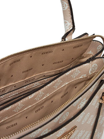 Guess Kadın Bej Rengi Eco Erica İki Bölmeli Satchel Çanta