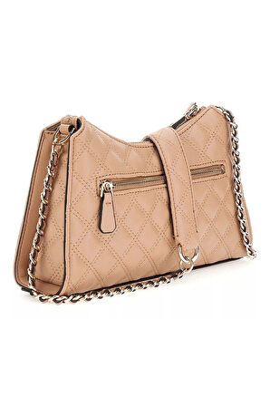 Guess Kadın Bej Giully Üstten Fermuarlı Omuz Çantası