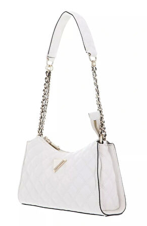 Guess Kadın Ekru Giully Üstten Fermuarlı Omuz Çantası