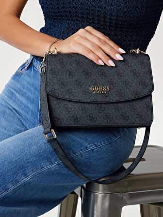 Guess Access Kadın Antrasit Omuz Çantası HWSG7334210-CLO