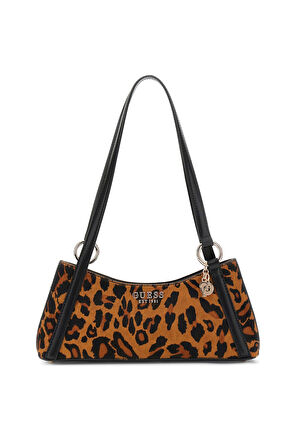 Kadın Leopar Desenli Tüy Dokulu Deri Omuz Çantası - Mix | undefined