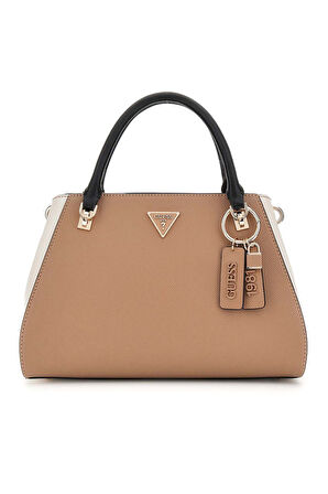 Kadın Renk Bloklu Yapılandırılmış El Çantası - Bej | undefined