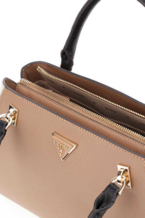 Kadın Renk Bloklu Yapılandırılmış El Çantası - Bej | undefined