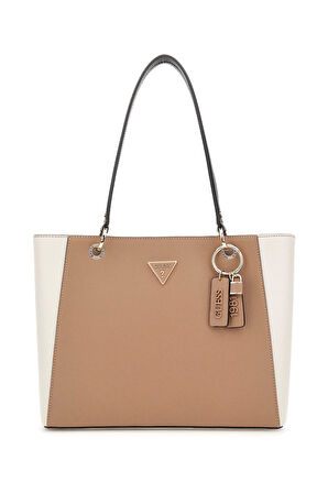 Kadın Renk Bloklu Tote Çanta - Bej | undefined