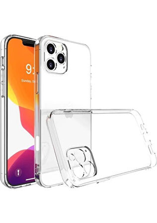 Gpack Apple iPhone 16 Pro Max Kılıf Süper Silikon Kamera Korumalı Şeffaf