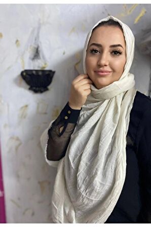 AlcanAvm Bambu Kraş Şal Beyaz