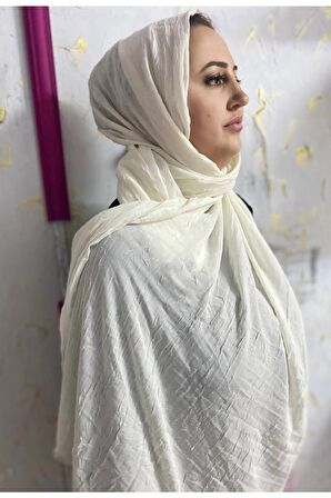 AlcanAvm Bambu Kraş Şal Beyaz