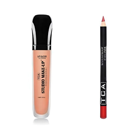 Tca Studio Make-Up Fırçalı Ruj ve Dudak Kalemi Seti Lip Liner - Lip Gloss