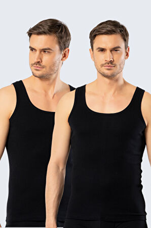 Cacharel Erkek 2'li %100 Pamuk Atlet 1501/Siyah