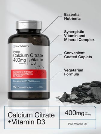 Petite Calcium Citrate 400 mg + Vitamin d3 5000 ıu , 150 Coated Caplets