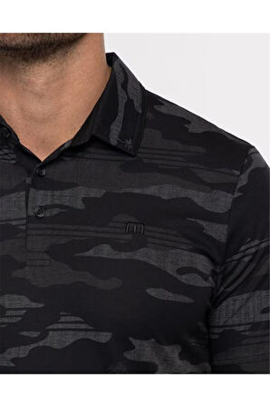 Travis Mathew Beachside Stealth Erkek Baskılı Polo Tshirt