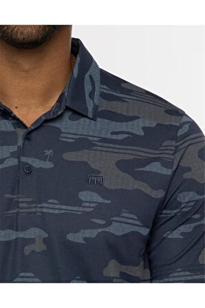 Travis Mathew Beachside Stealth Erkek Baskılı Polo Tshirt