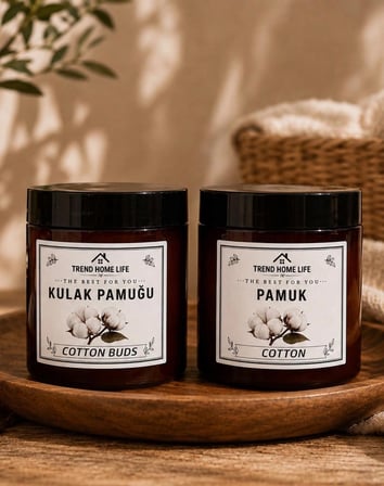 Trend Home Life Amber Pamukluk & Kulak Pamuğu Kutusı 2’li set Amber Pamukluk