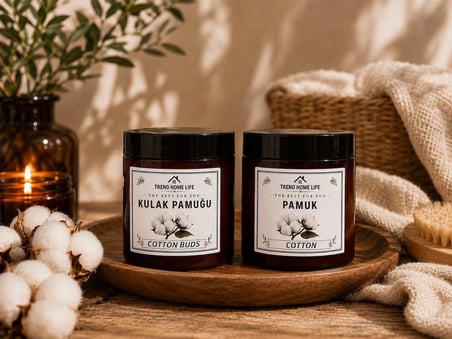 Trend Home Life Amber Pamukluk & Kulak Pamuğu Kutusı 2’li set Amber Pamukluk