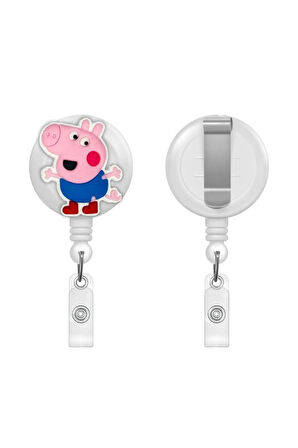 Peppa Pig Figürlü Yoyo Yaka Kartlık Tutucu