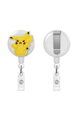 Pikachu Pokemon Figürlü Yoyo Kartlık Yaka İpi Tutucu