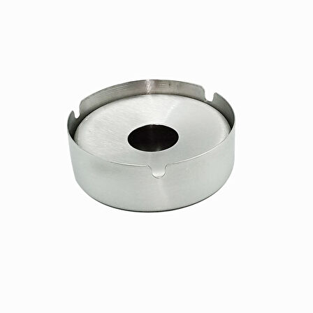 Özbir Çelik Bahçe Tipi Kapaklı Küllük 8 Cm 430 Kalite Çelik 3 Adet