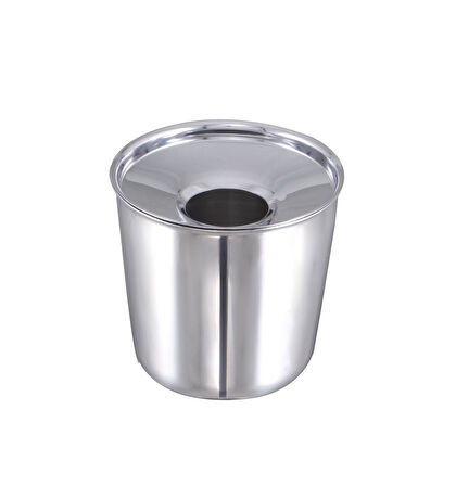 Özbir Çelik Masa Üstü Çöp Kovası 10,5 cm 304 Kalite Paslanmaz Çelik 1 Adet