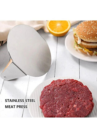 Özbir Çelik Smash Burger Hamburger Presi 14 Cm Yuvarlak 304 Kalite