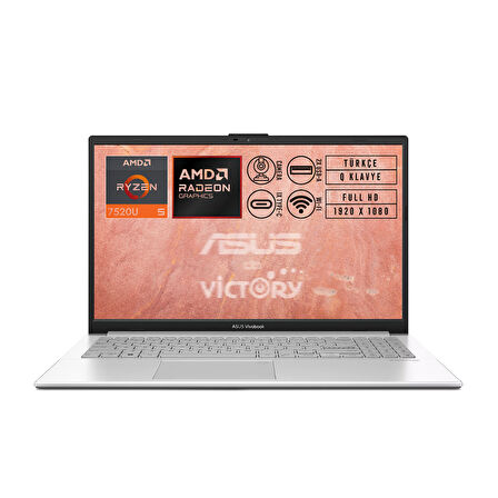 Asus VivoBook Go 15 AMD Ryzen 5 7520U 8GB 2TB SSD 15.6" FHD W11P Notebook E1504FA-NJ115 005