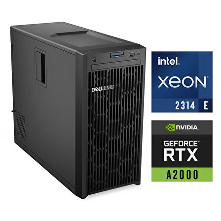 DELL PowerEdge T150 Intel Xeon E-2314 8GB 1TB HDD 12 GB RTXA2000 W11P Server PET150SPL2 044