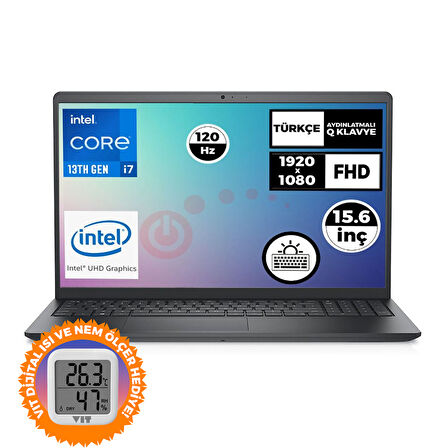 Dell Vostro 3530 i7-1355U 16GB 512GB SSD 15.6" 120Hz W11P Laptop + VIT Termometre N1601PVNB3530U 026