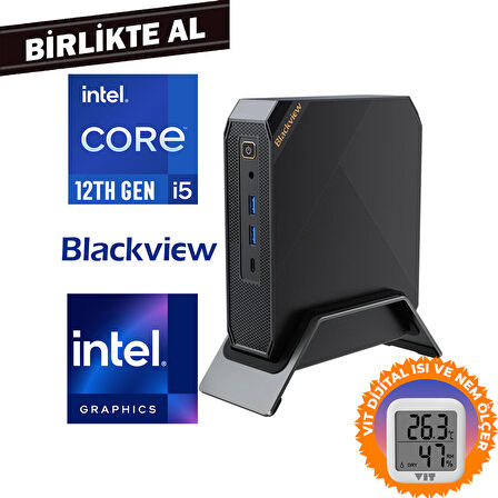 Blackview MP200 i5-12450H 32GB 1TB SSD Windows 11 Pro Mini PC + VIT Termometre MP200161I5 024