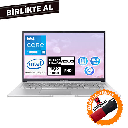 Asus Vivobook i5-13420H 8GB 512GB SSD 15.6" FHD Freedos + 128GB Flash Disk X1502VA-NJ871 021