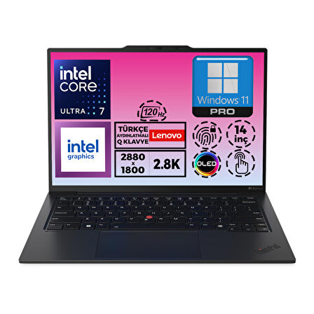 Lenovo ThinkPad X1 Carbon G12 U7 155U 32GB 2TB SSD 14'' 2.8K W11P Dokunmatik Notebook 21KC006BTX 001