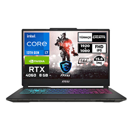 MSI CYBORG 15 i7-13620H 64GB 512GB SSD 8 GB RTX4060 144Hz 15.6" Fdos Gaming Laptop A13VF-893XTR 003