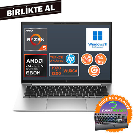 HP EliteBook 845 G9 Ryzen 5 6600U 16GB 512GB SSD 14" WUXGA W11P + Gaming Klavye 5Z6L9EA 028