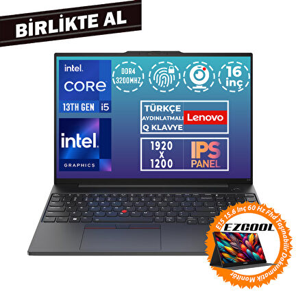Lenovo ThinkPad E16 G1 i5-13420H 16GB 512GB SSD 16" WUXGA W11P + 15.6" Touch Monitör 21JN00JUTX 036