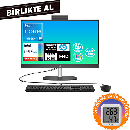 HP ProOne 240 G10 i5-1334U 32GB 512GB SSD 23.8" FHD Fdos All In One PC + VIT Termometre B70VFAT 043