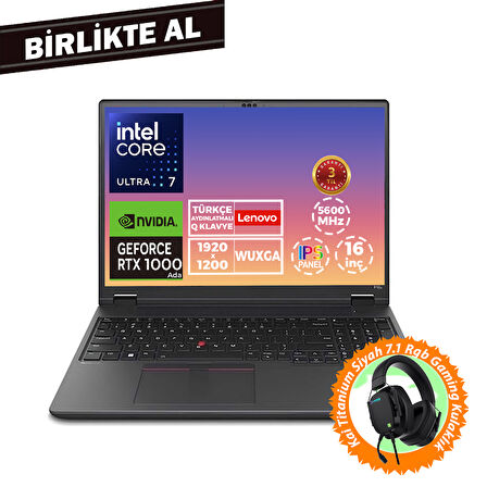 Lenovo MWS P16V G2 U7 155H 40GB 1TB SSD 6 GB RTX1000 16" W11P + Gaming Kulaklık 21KXS0ASTX 039