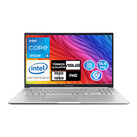 Asus Vivobook i5-13420H 8GB 512GB SSD 15.6" FHD Freedos Taşınabilir Bilgisayar X1502VA-NJ869