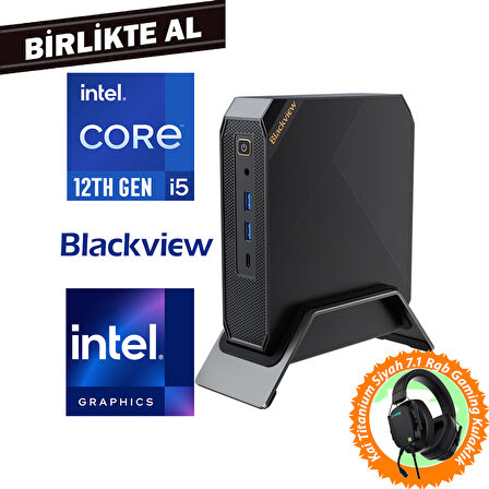 Blackview MP200 i5-12450H 16GB 512GB SSD Windows 11 Pro Mini PC + Gaming Kulaklık MP200161I5 014