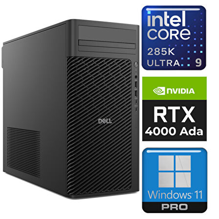 DELL DWS Pro Max T2 Ultra 9 285K 64GB 4TB SSD 20 GB RTX4000 Ada W11P İş İstasyonu FCT2250 008